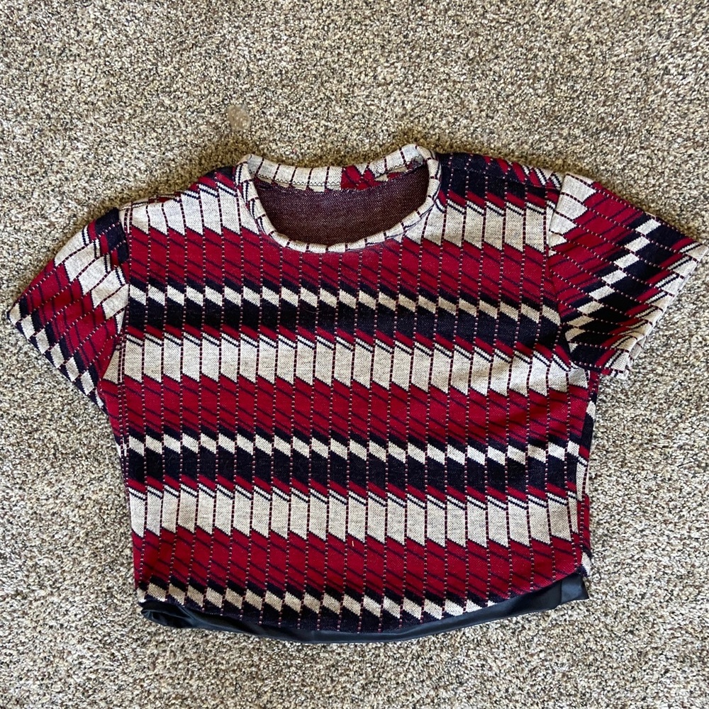 Vintage 1970s Sweater Crop Top, Size Small